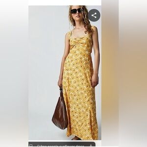 Free People Sunflower Maxi Dress with cut out back